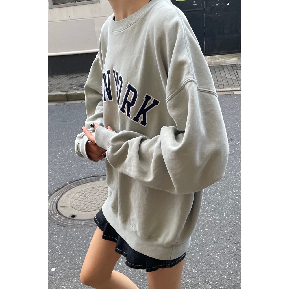 🧸Brandy Melville ERICA NEWYORK SWEATSHIRT 霧綠紐約字樣大學T