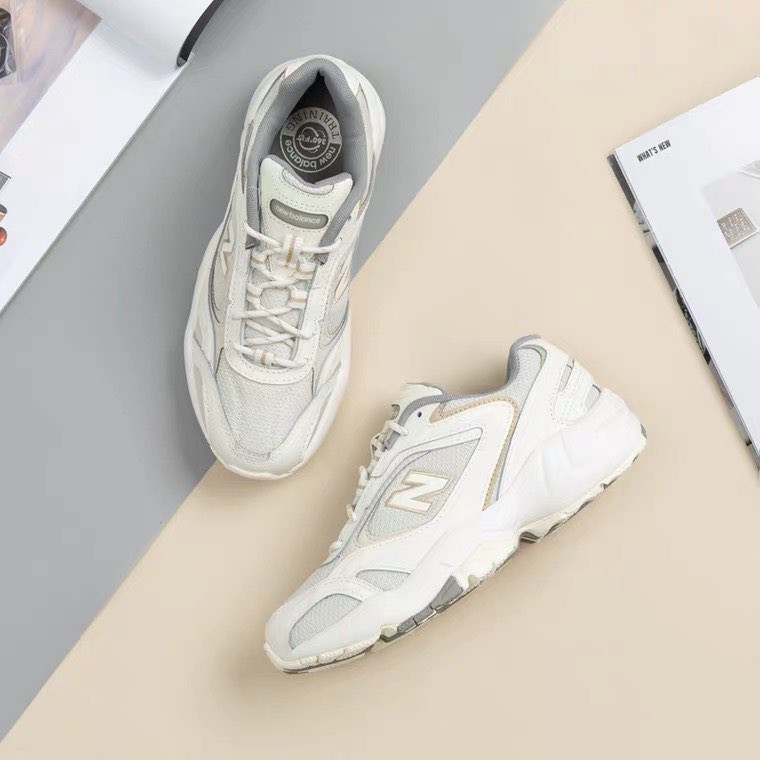 New balance 452 復古休閒老爹鞋奶茶色米白金厚底增高女鞋NB452