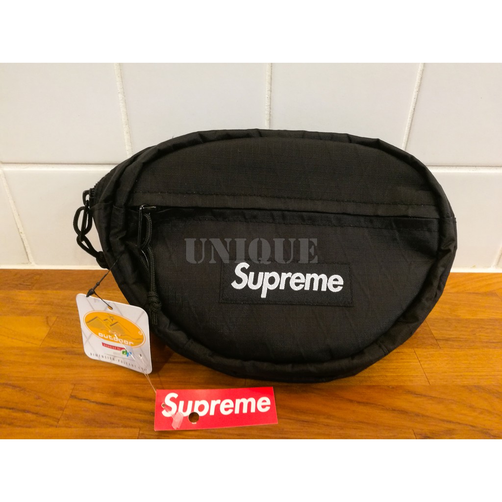 UNIQUE｜全新現貨SUPREME 18FW 45TH WAIST BAG 黑色腰包小包霹靂包