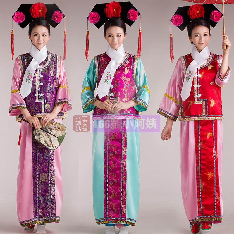 【166號小阿姨】女殭屍 萬聖節古裝格格服 清朝格格裝旗裝 成人150cm-178cm《送旗頭 手帕》台灣出貨 | 蝦皮購物