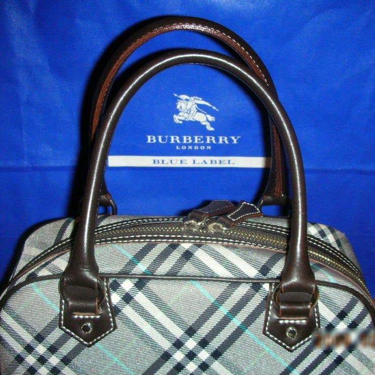 日本限定Burberry blue label 藍標經典格紋波士頓包手提包| 蝦皮購物