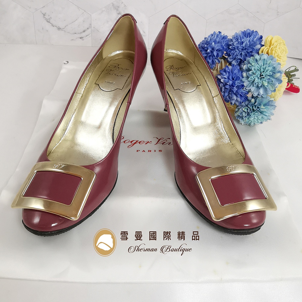 【雪曼國際精品】已售出─Roger Vivier 漆皮高跟鞋~二手美品~約9.2成新