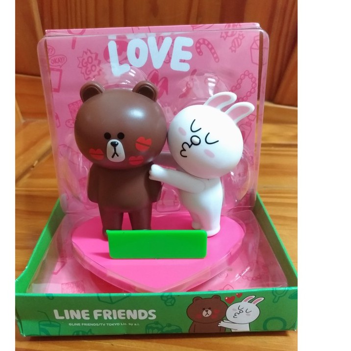 LINE FRIENDS 正版周邊商品 熊大兔兔情人組 有底座 可拆式公仔 新品出清囉 | 蝦皮購物