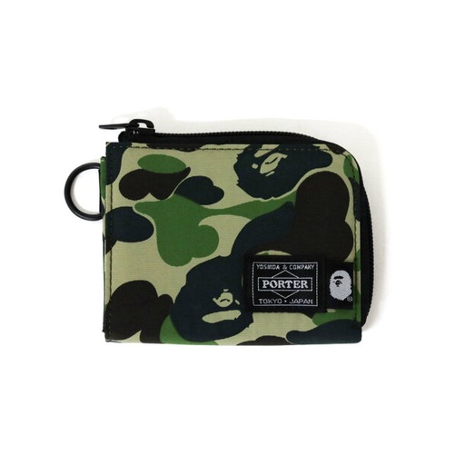 日本直送BAPE PORTER ABC CAMO MINI WALLET M 綠迷彩零錢包聯名款