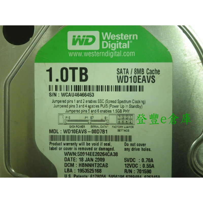【登豐e倉庫】 YF21 WD10EAVS-00D7B1 1TB SATA 硬碟 | 蝦皮購物