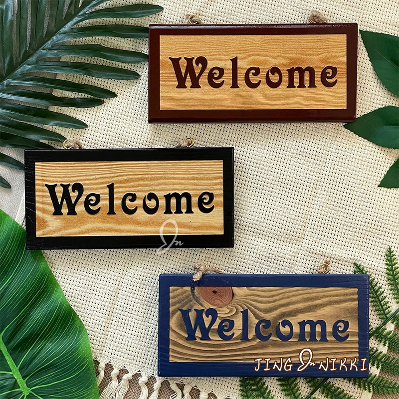 現貨-掛牌-營業牌-告示牌-指示牌-雷雕-Welcome-OPEN-CLOSED-招牌-木牌-菜單-名牌-露營-客製 | 蝦皮購物