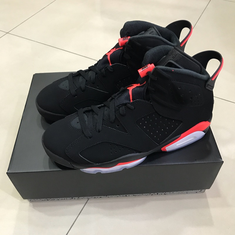 全新台灣貨 NIKE AIR JORDAN 6 Retro Black Infrared 黑紅 us 9.5