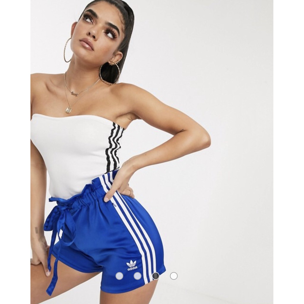 Adidas originals bellista paperbag hot sale waist short in blue