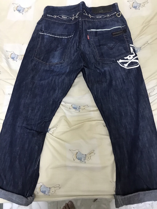 Levi's x mastermind japan mmj x fragment fenom 骷髏閃電褲