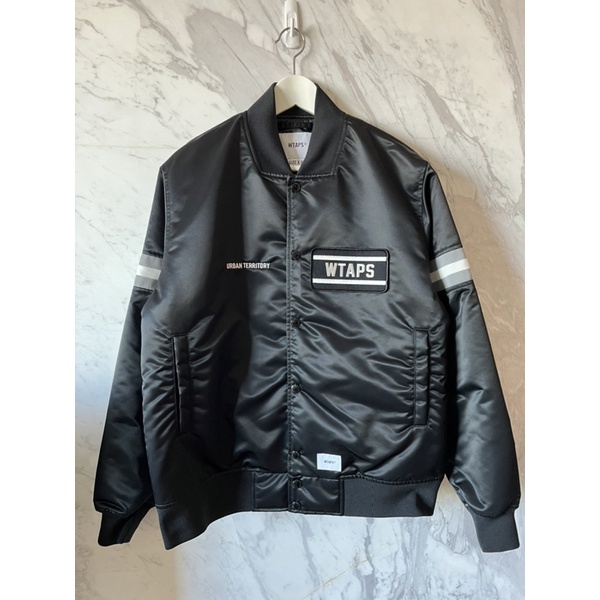 ［二手商品］18AW WTAPS TEAM / JACKET. NYLON. SATIN 貼布刺繡棒球外套