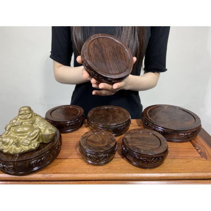 高檔黑檀木【二用式底座】【一套七件】 原木底座 天然紋路 質感細膩 球形底座 藝品展示底座 實木底座 | 蝦皮購物