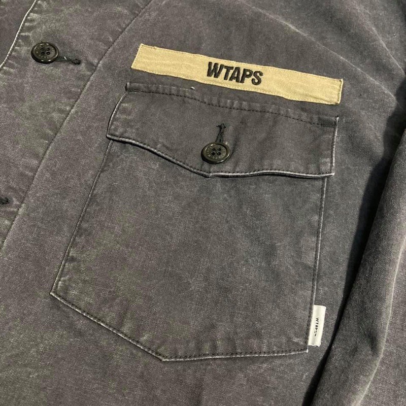 WTAPS 20 SS Scout LS 硫化黑S 水洗黑無領軍襯長袖| 蝦皮購物