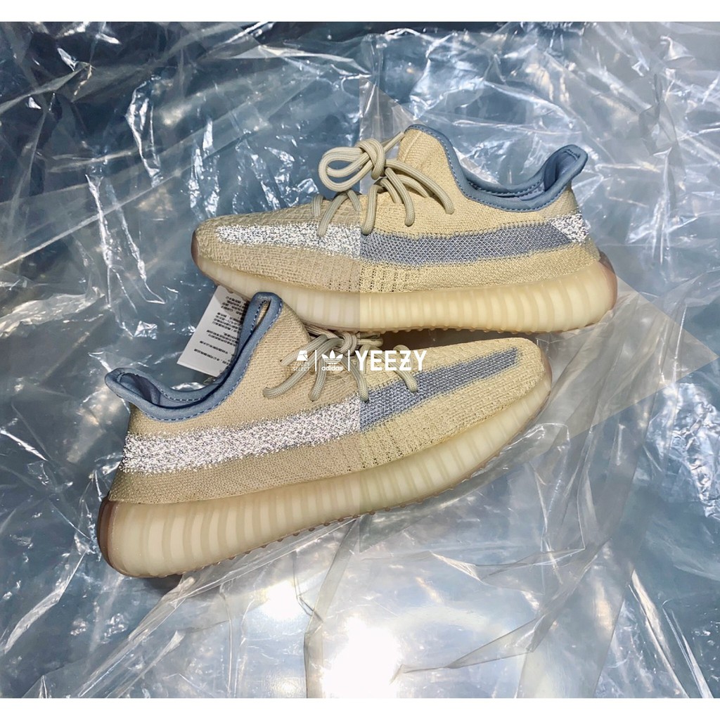 逢甲FUZZY】Adidas Yeezy Boost 350 V2 Linen 麻布奶茶側邊反光FY5158