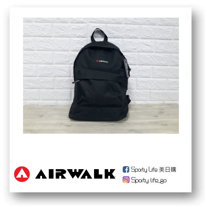 SL美日購】Airwalk Essentials Backpack 後背包書包筆電包黑色包包英國