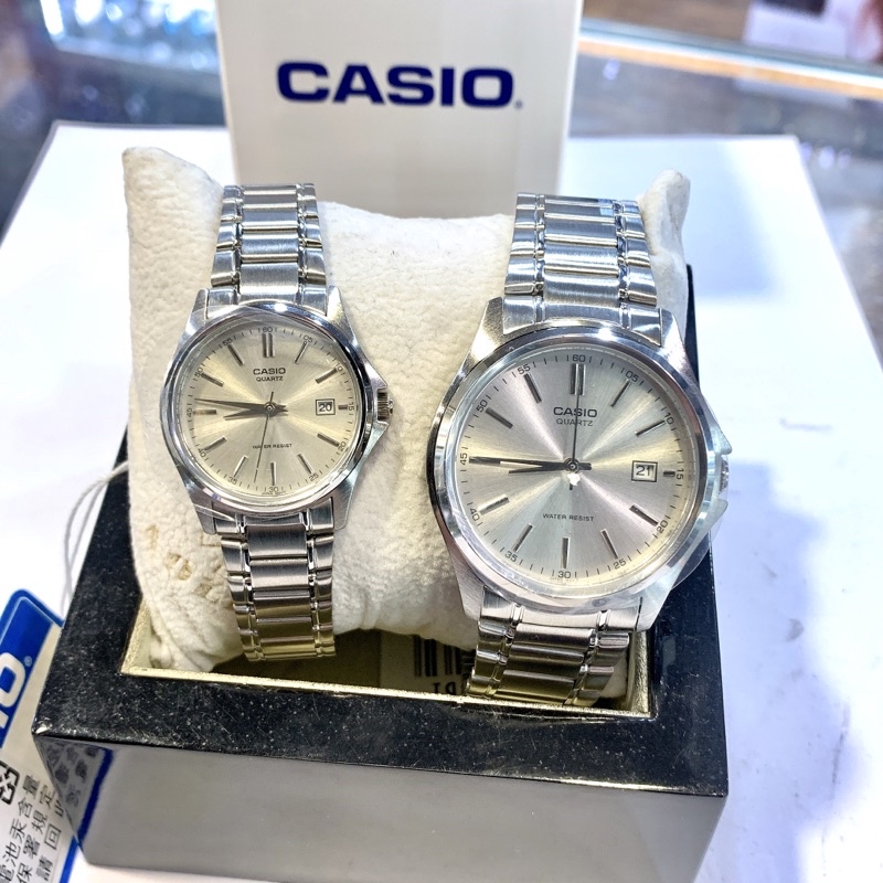 WK手錶✨CASIO 銀色簡單大方✨情侶對錶不銹鋼錶帶日期生活防水保固一年