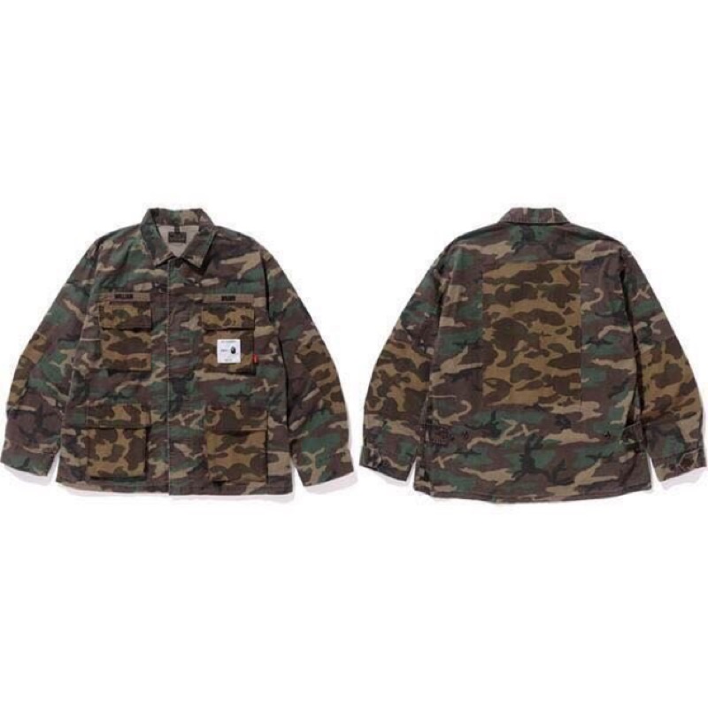 17AW WTAPS x BAPE JUNGLE LS / SHIRT. COTTON. RIPSTOP 二手93%新