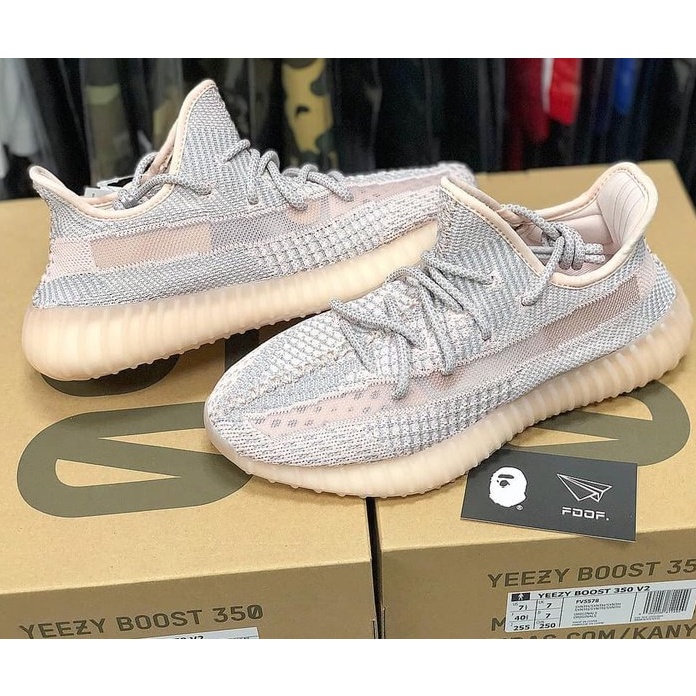 Adidas Yeezy Boost 350 V2 'Synth' 粉天使新亞洲限定側透椰子慢跑鞋