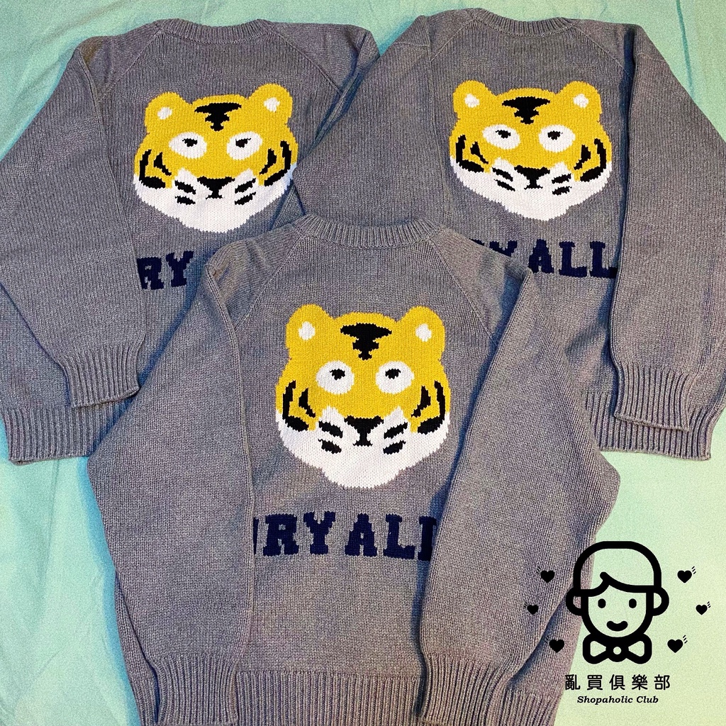 完售] Human Made Tiger Raglan Sleeve Knit 老虎針織毛衣灰XL | 蝦皮購物