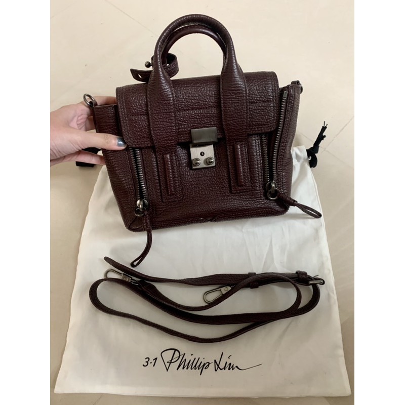 3.1 Phillip Lim Pashli mini satchel bag#酒紅色