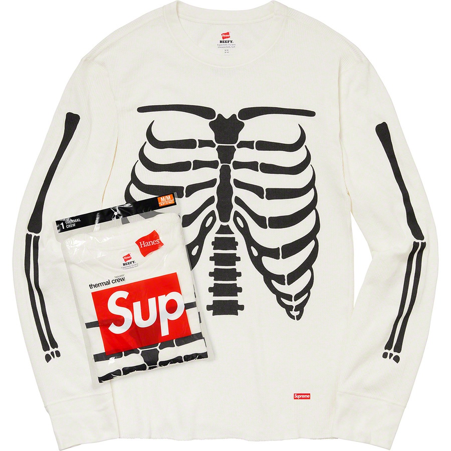 Zoopreme-現貨』Supreme®/Hanes® Bones Thermal Crew 白色M | 蝦皮購物