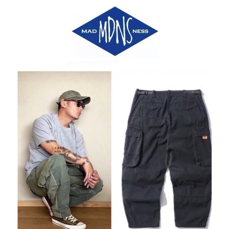 MADNESS 20SS MILITARY PANTS 余文樂拼接刀割補丁破壞黑牛工裝軍褲長褲