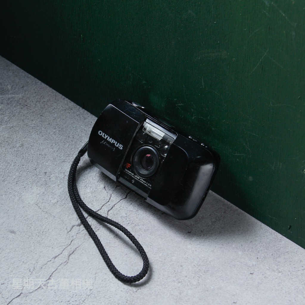 星期天古董相機】Olympus MJU I 35mm F3.5 黑喵萬底片傻瓜相機| 蝦皮購物