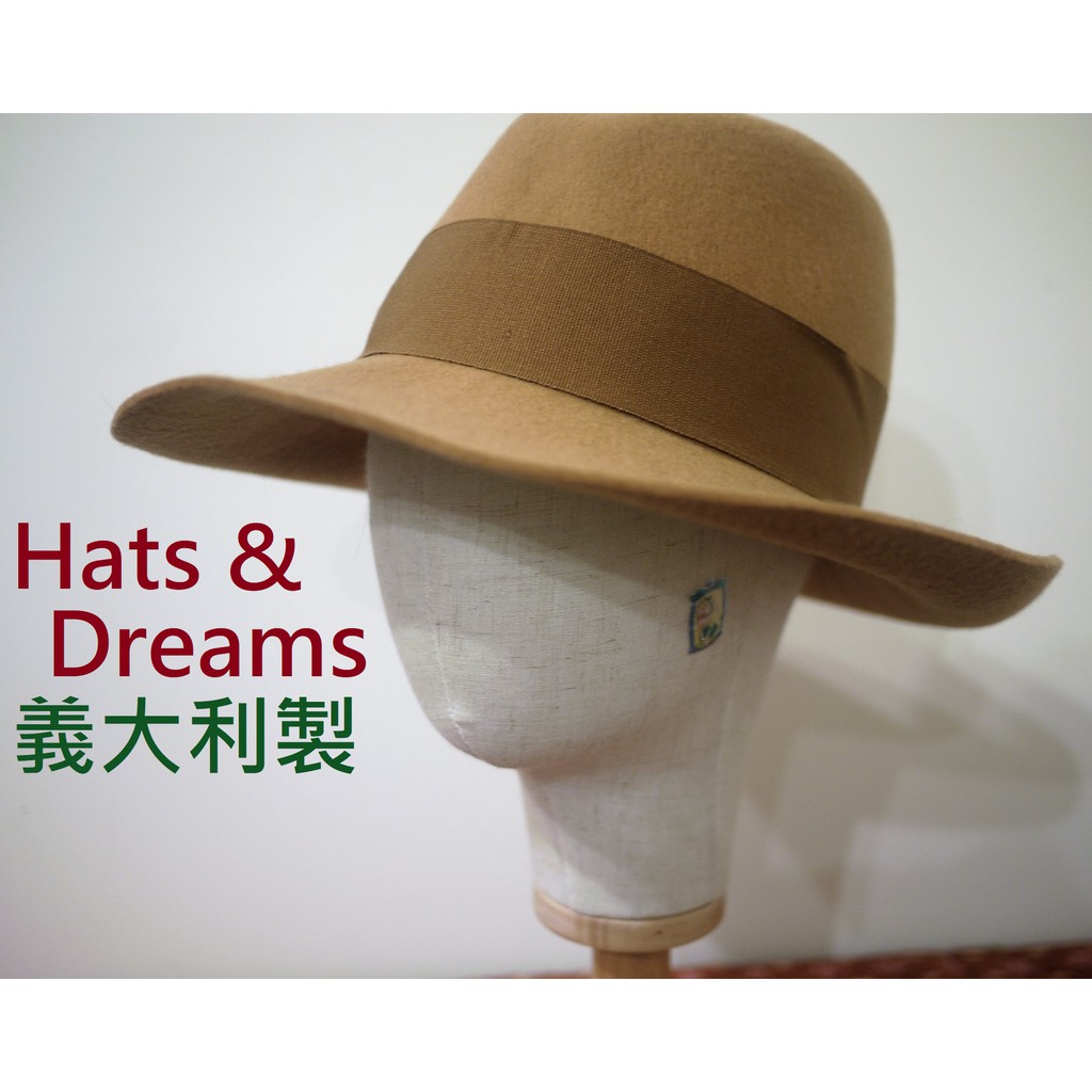 【Hats & Dreams】帽🍑駝色 緞帶 羊毛軟呢帽 仕女氈帽 義大利製
