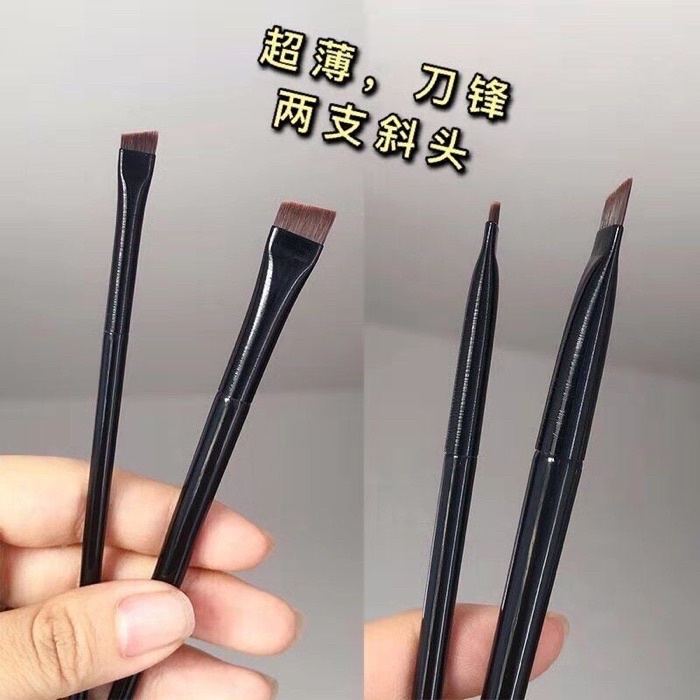 🍏全館免運，刀鋒刷 眉刷 眼線刷 化妝刷 王霏霏同款 斜角平頭眉刷 美妝工具 臥蠶刷 | 蝦皮購物