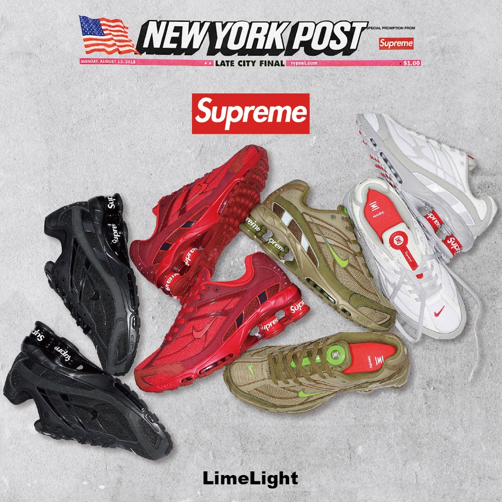 ☆LimeLight☆ Supreme x Nike Shox Ride 2 球鞋黑白紅綠聯名款| 蝦皮購物