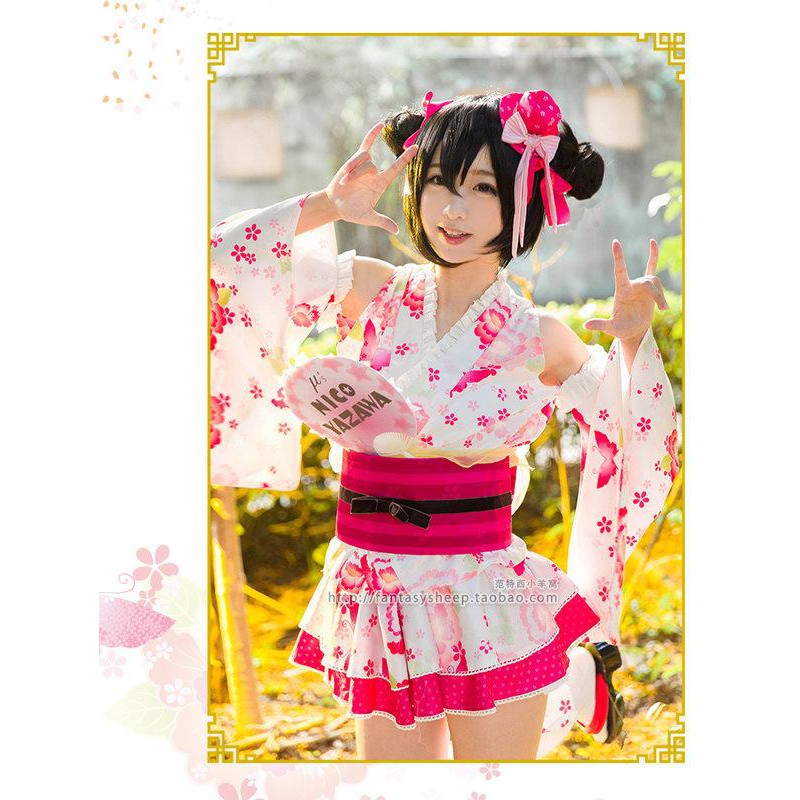 二手 COS Love Live! 矢澤妮可 覺醒浴衣 改良式和服 尾牙春酒/校慶派對/角色扮演