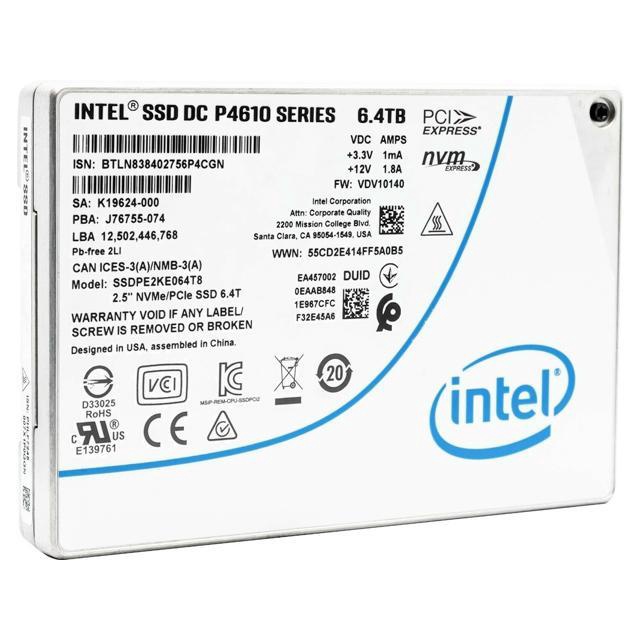 全新Intel/英特爾SSD DC P4610 6.4T U2 NVME 企業級SSD 固態硬盤TLC