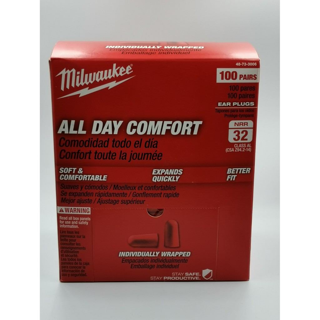 "台南工具好事多" 全新 Milwaukee 米沃奇 48-73-3006 發泡式耳塞 降躁等級 NRR 32dB 1對 | 蝦皮購物