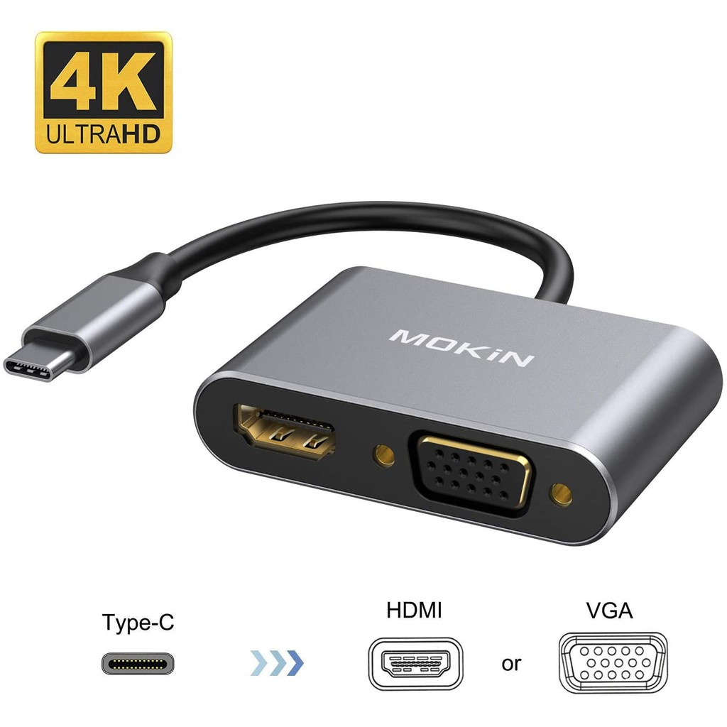 MOKiN 轉換器B07YW661GP USB C to HDMI VGA Adapter USB | 蝦皮購物