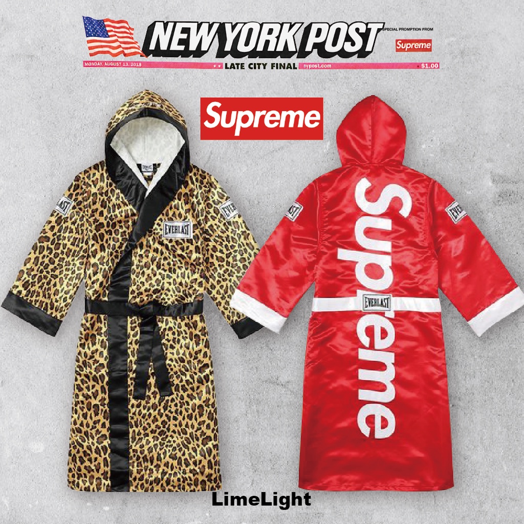 ☆LimeLight☆ SUPREME EVERLAST SATIN HOODED BOXING ROBE 紅色/豹紋