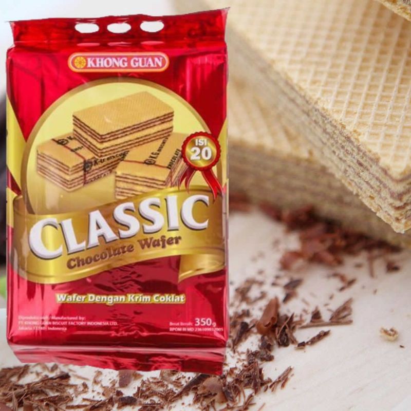 Khong Guan Classic Chocolate Wafer Wafer Coklat Isi Pcs