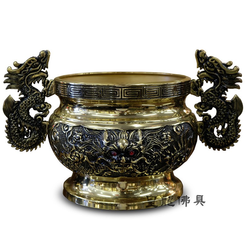 香炉 高級銅器 龍馬 精品 三足 - インテリア小物