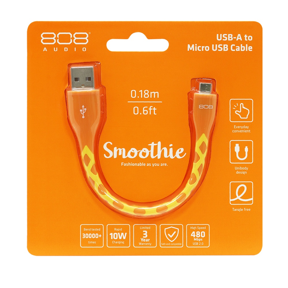 【808 Audio】SMOOTHIE系列 Micro USB 傳輸充電線 (0.18m) | 蝦皮購物