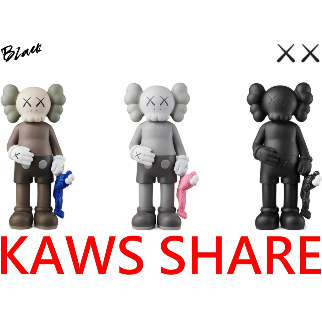 BLACK全新KAWS公仔SHARE分享Companion三色BFF手抓ORIGINAL FAKE玩具(黑