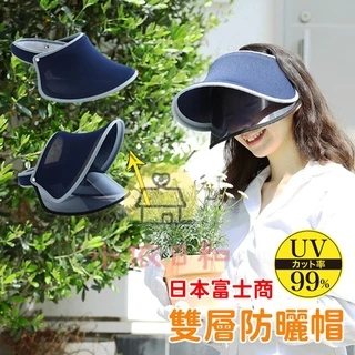⭐️【現貨】日本 富士商 雙層防曬帽 日本進口 遮陽帽 防曬帽 紫外線 可調 帽子 小依日和