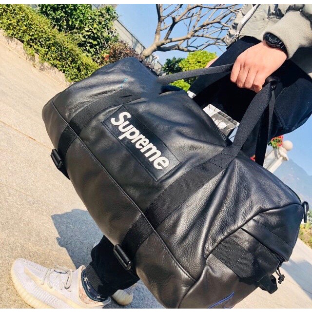 【紐約范特西】代購 Supreme FW19 X Nike Leather Duffle Bag 皮革 旅行包 黑色