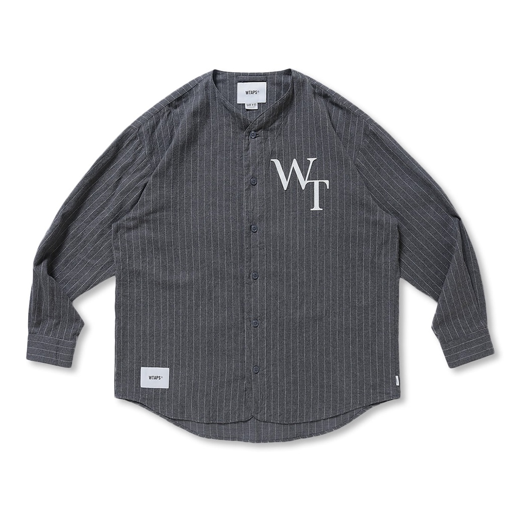 WTAPS 22SS LEAGUE / LS / COTTON. FLANNEL. STRIPE 條紋 棒球衫 灰色