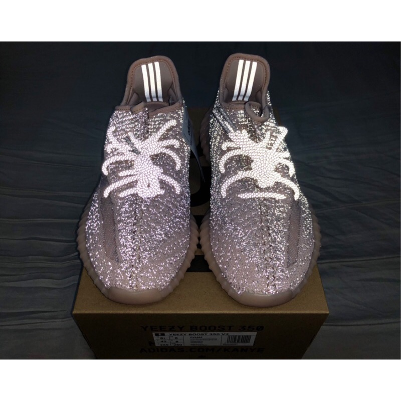 adidas YEEZY 350 V2 SYNTH Reflective 全反光鞋面反光8.5 粉天使26.5