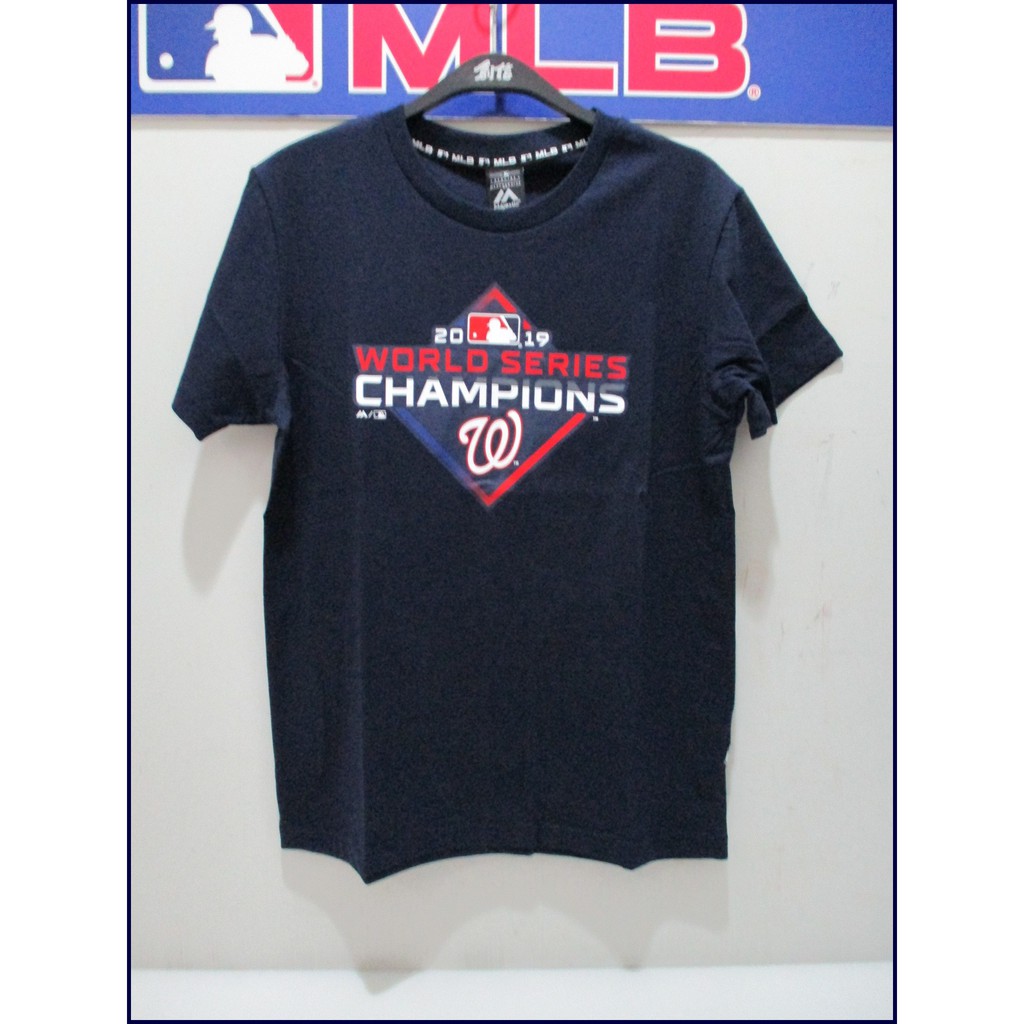 MLB majestic 美國職棒國民隊世界大賽冠軍T恤短袖深藍6960299-580