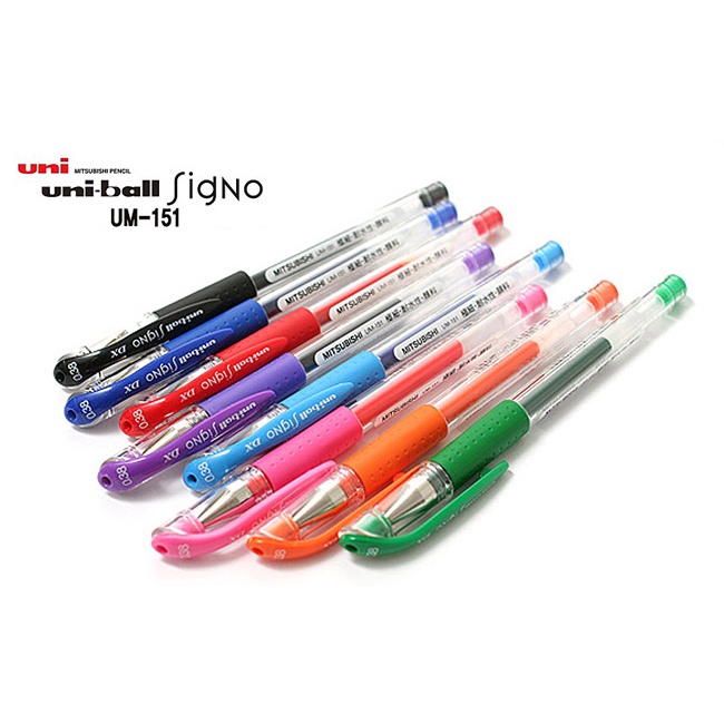 Uni-ball UM-151 Signo Gel Grip - Bolígrafo De Punta Redonda (0,7 Mm), Tinta Negra (6