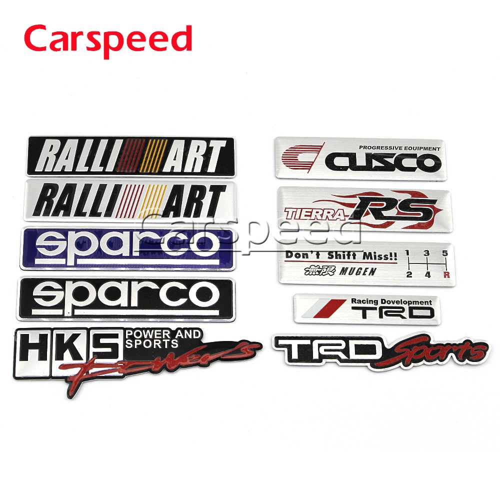 Mugen TRD Sparco Cusco HKS RS Ralliart金屬貼紙汽車改裝標誌3D立體車身貼汽車造型貼 | 蝦皮購物