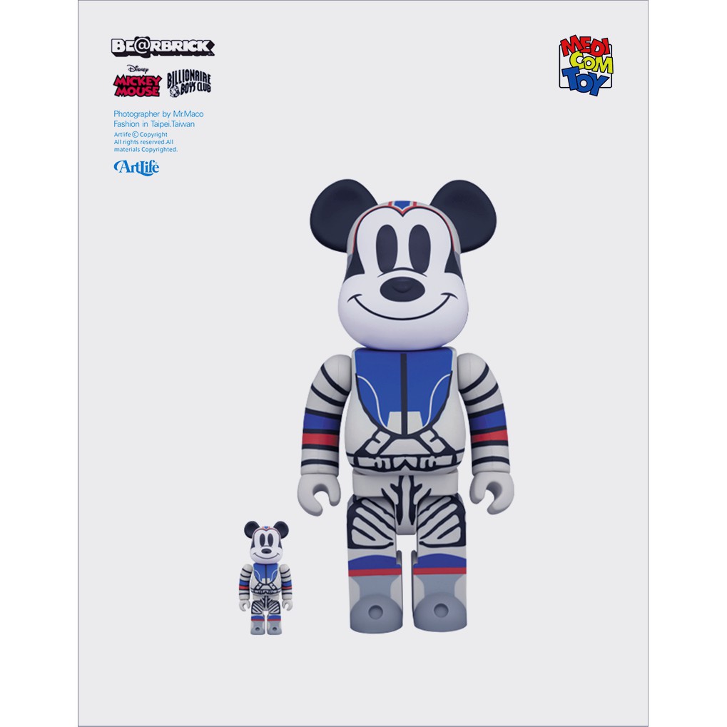 ArtLife @ MEDICOM BE@RBRICK BBC MICKEY 90TH 500% 太空人 米奇