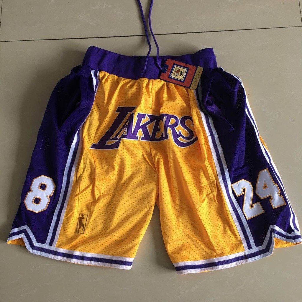 NBA球衣 球褲 justdon短褲口袋科比左8右24紀念曼巴蛇紋高中MVP聯名湖人 籃球服 | 蝦皮購物