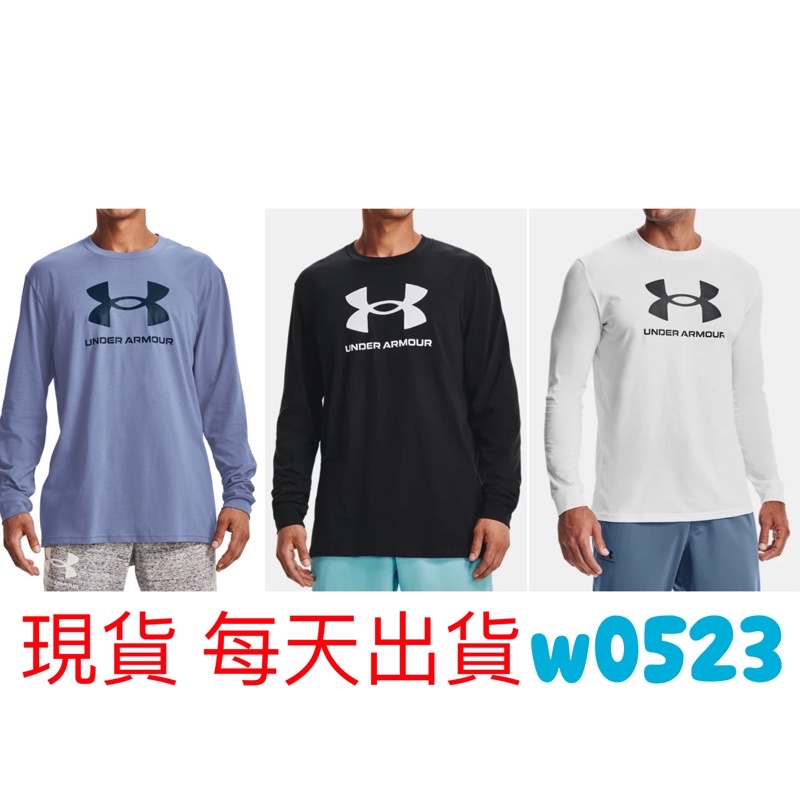 📣出清 現貨 UA 男 薄長袖 大LOGO UNDER ARMOUR 棉質 黑白 1362743 001 420 100