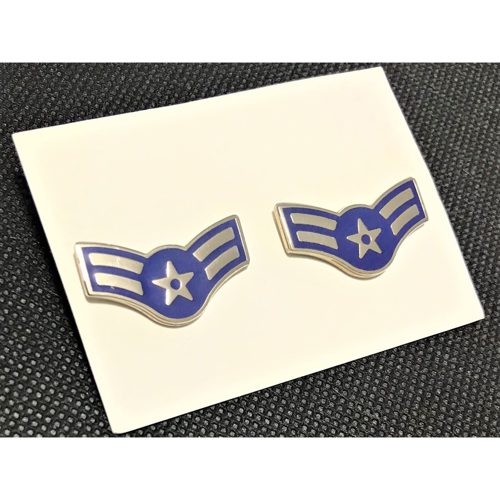 美軍公發USAF 空軍E-3 Airman first class 金屬階級章領章全新| 蝦皮購物