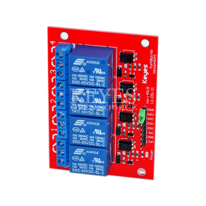 庫存不用等-四路繼電器模組 4路繼電器模組 擴展 Arduino 5V 紅色 w55 [30768-041] 現貨 | 蝦皮購物